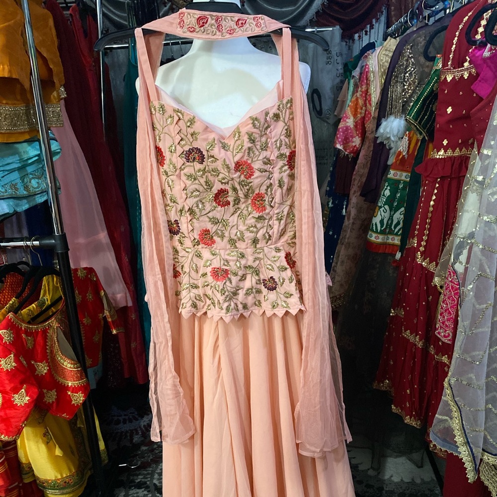 Pink beaded Sharara